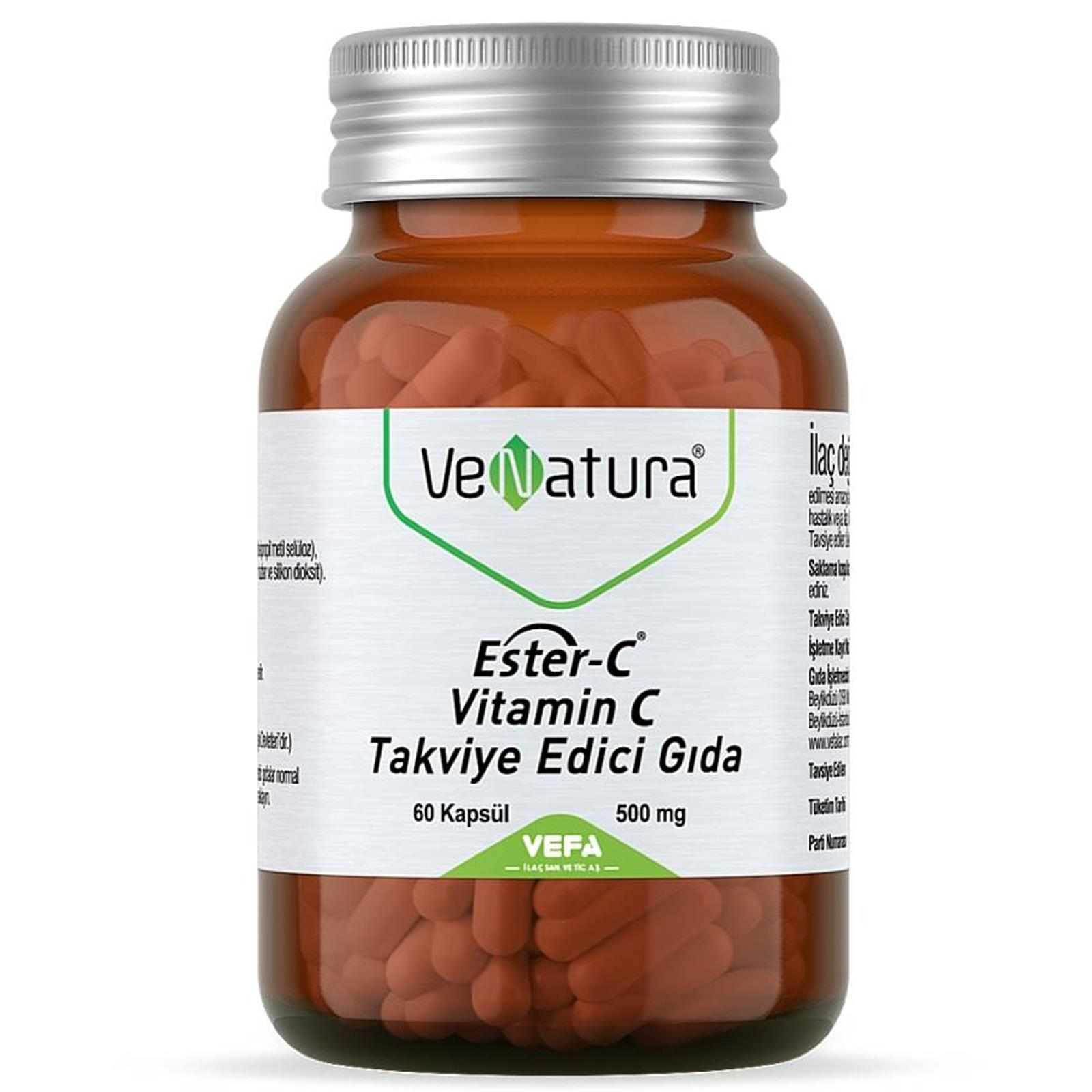 Venatura Ester C Vitamin C Takviye Edici Gıda 60 Kapsül