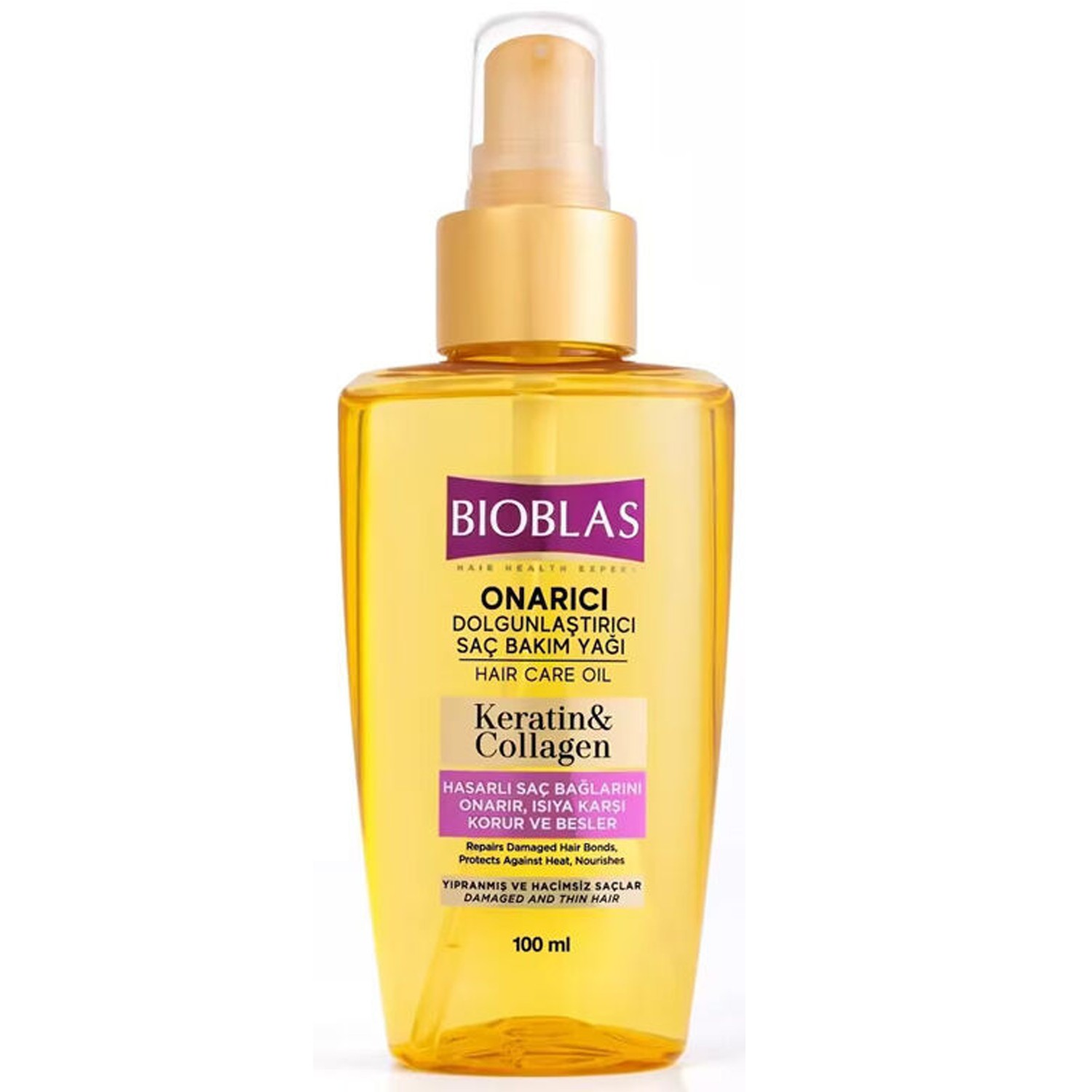 Bioblas Keratin Kolajen Onarıcı Dolgunlaştırıcı Saç Bakım Yağı 100 ml