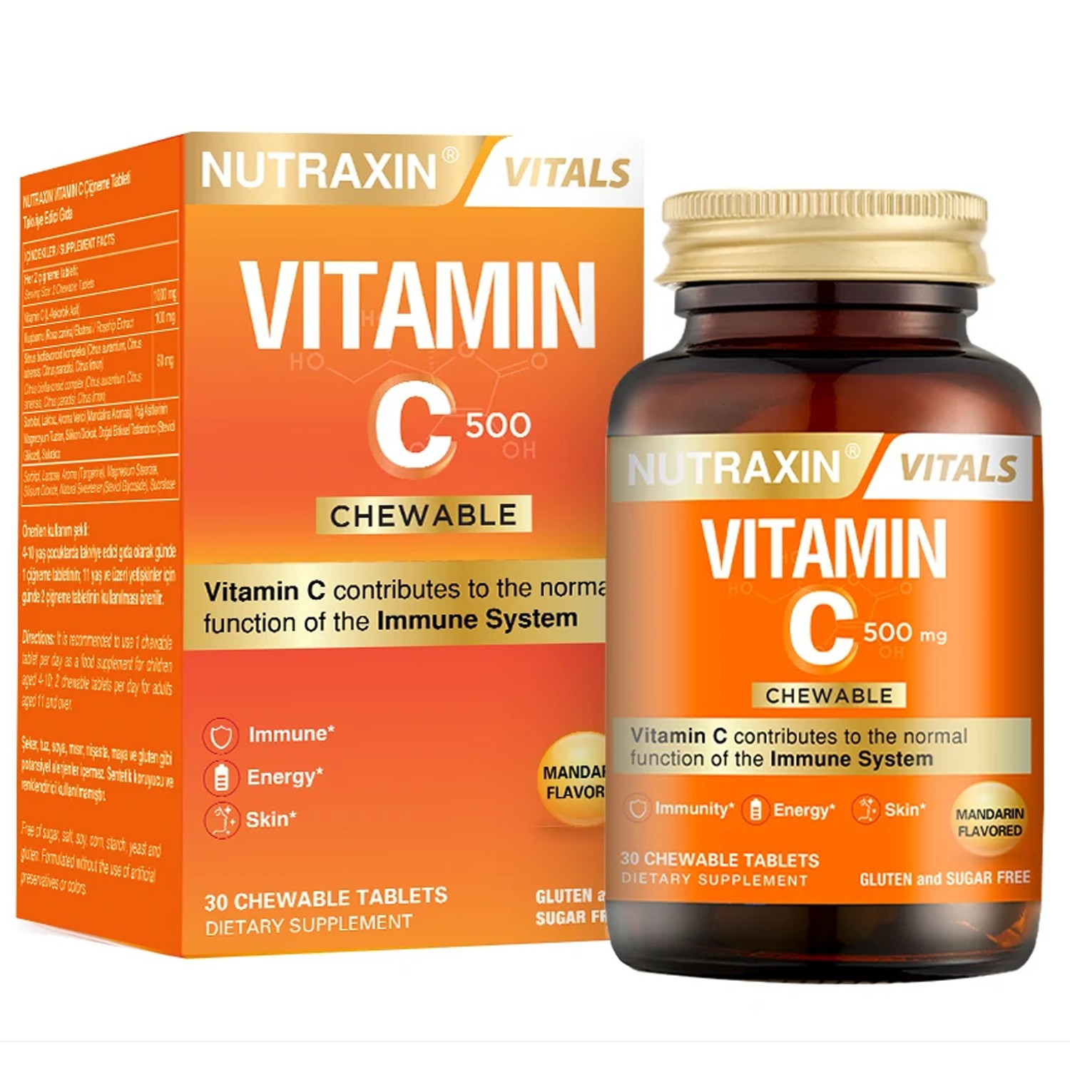 Nutraxin Vitamin C 500 Mg 30 Çiğneme Tableti