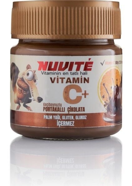 Nuvite C+ Portakallı Keçiboynuzlu Vitaminli Sürülebilir Çikolata 200Gr