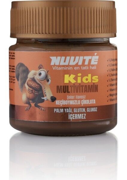 Nuvite Kids Multivitamin Keçiboynuzlu Şekersiz Vitaminli Çikolata 200GR
