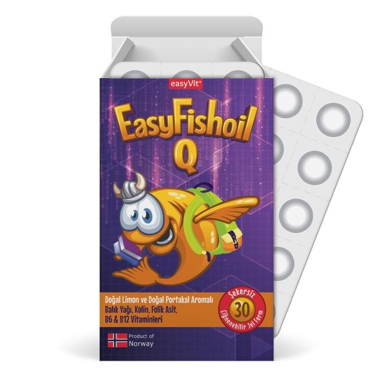 EasyFishoil Q Balık Yağı 30 Çiğnenebilir Jel Form