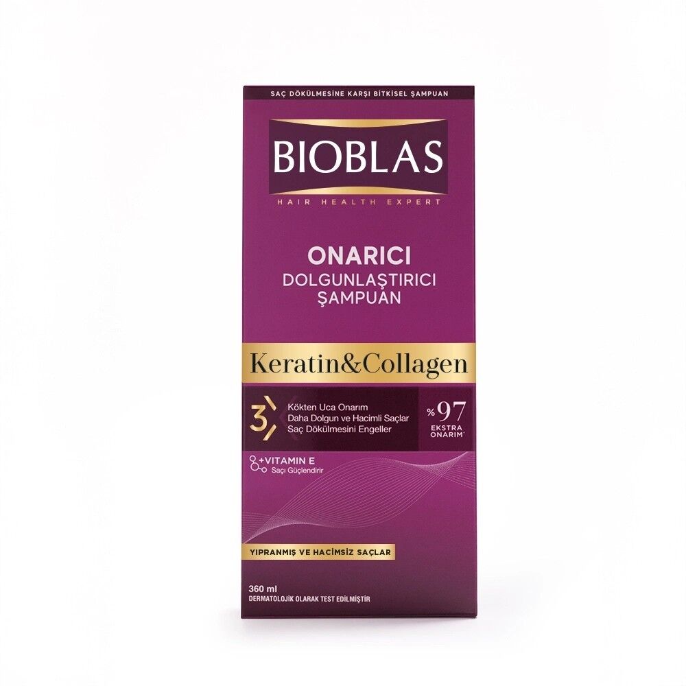 Bibolas Keratin Collagen Onarıcı Dolgunlaştırıcı Şampuan 360 ml