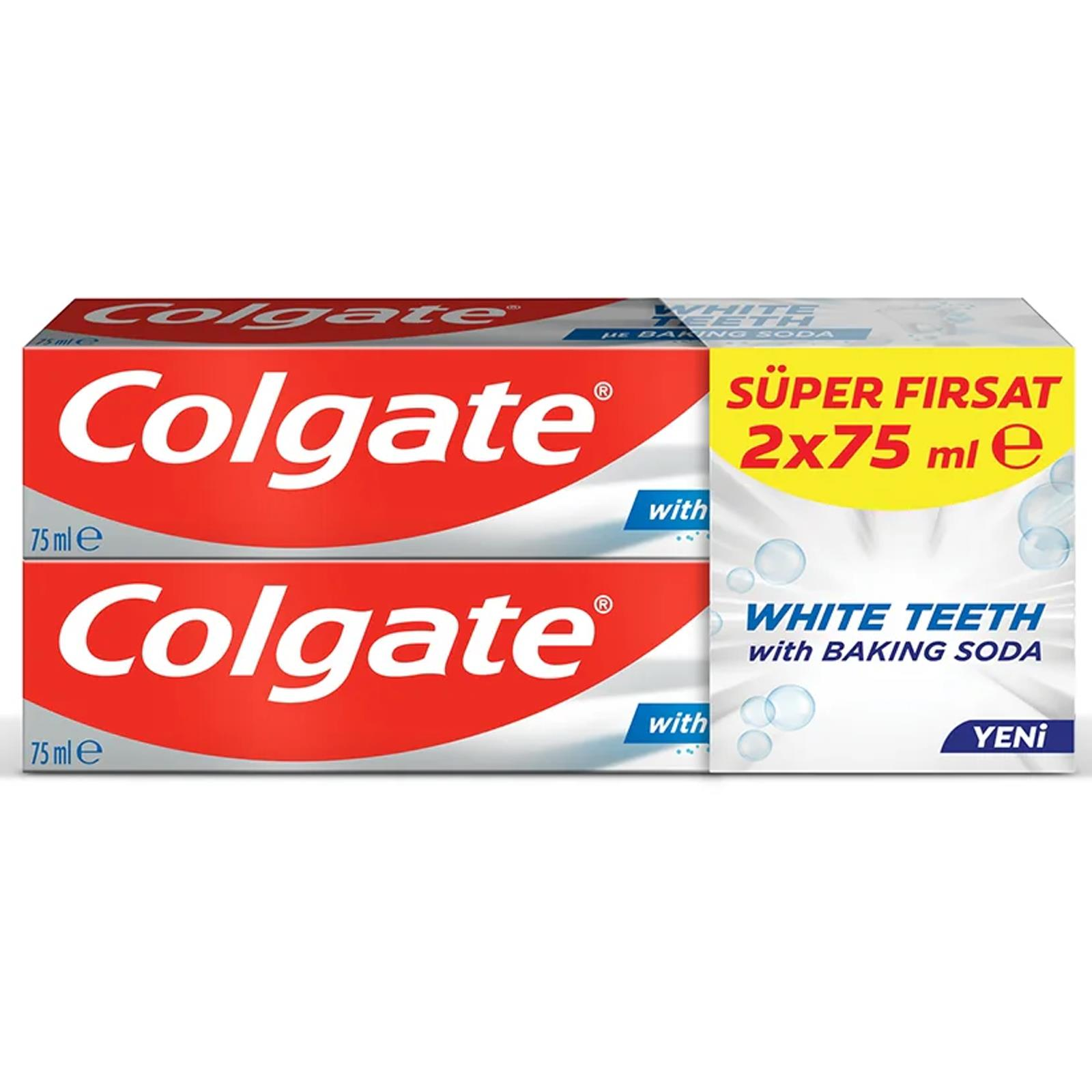 Colgate White Teeth Baking Soda Beyazlatıcı Florürlü Diş Macunu 2 x 75 ml