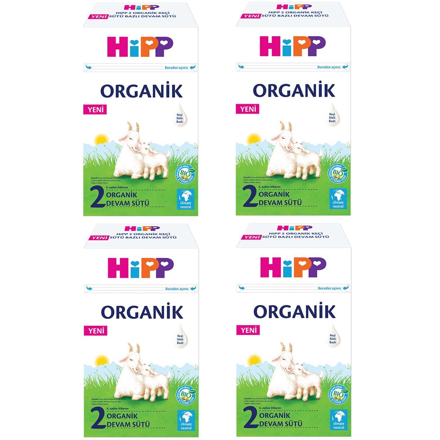 Hipp 2 Organik Keçi Sütü Bazlı Devam Sütü 400 gr 4 ADET