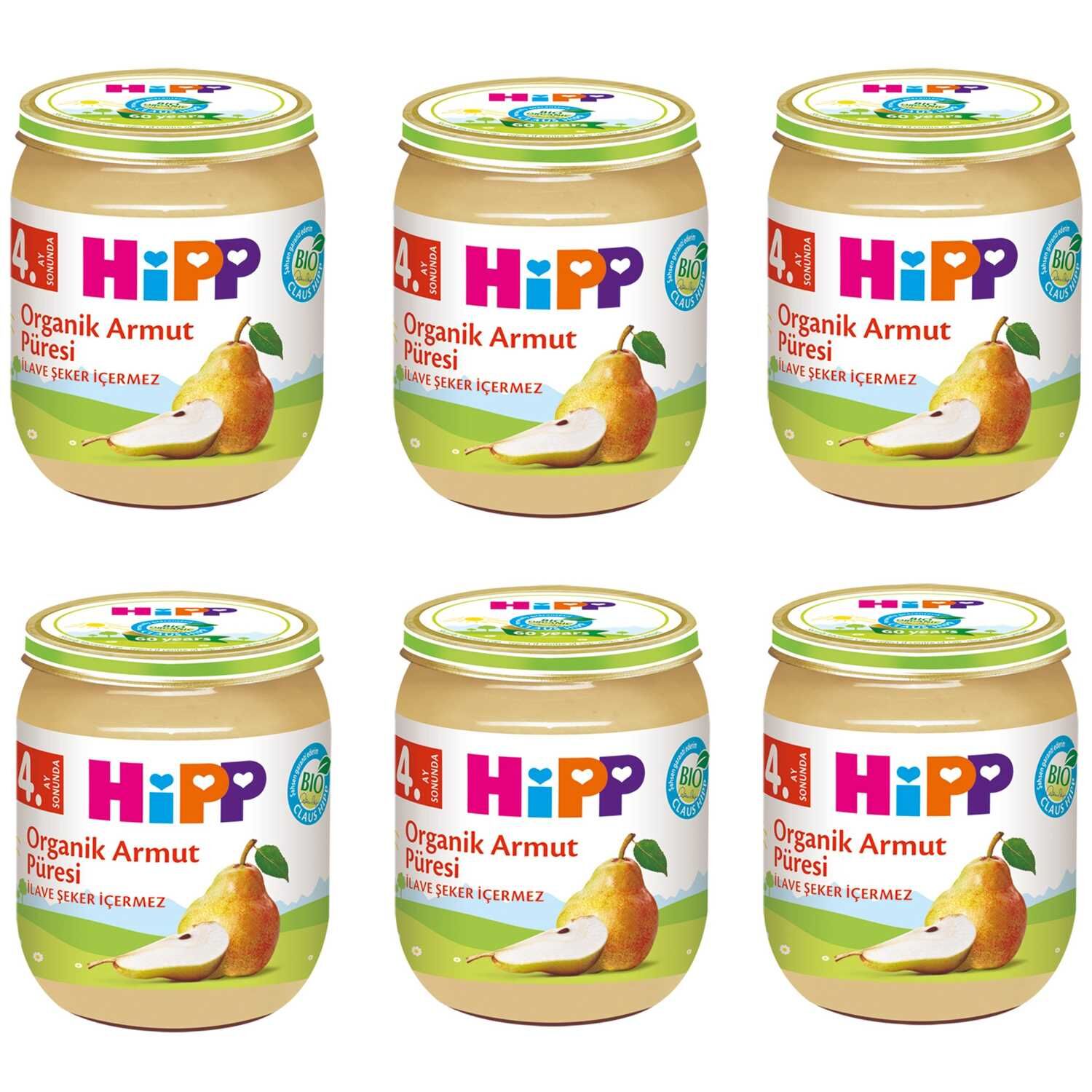 Hipp Kavanoz Maması Organik Armut Püresi 125 gr 6 ADET
