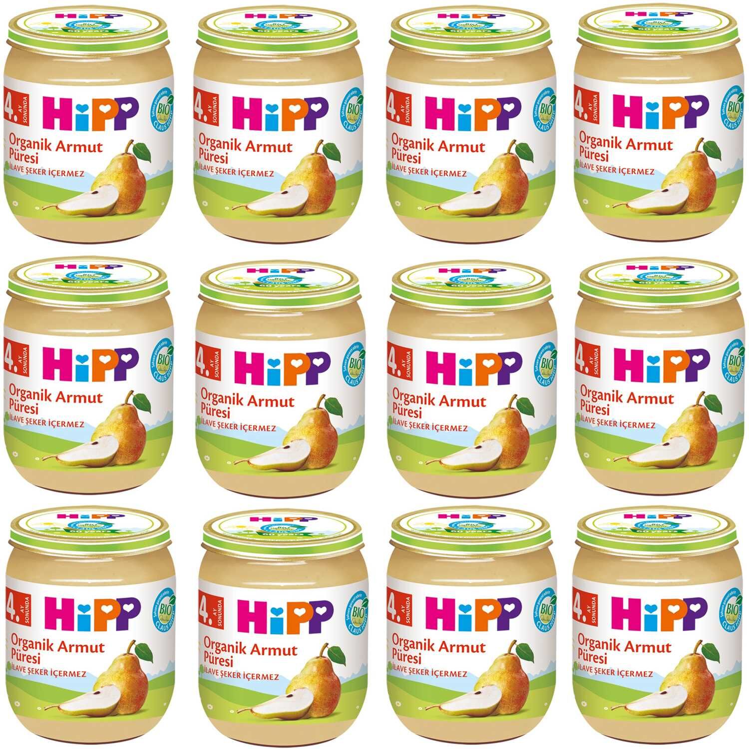 Hipp Kavanoz Maması Organik Armut Püresi 125 gr 12 ADET