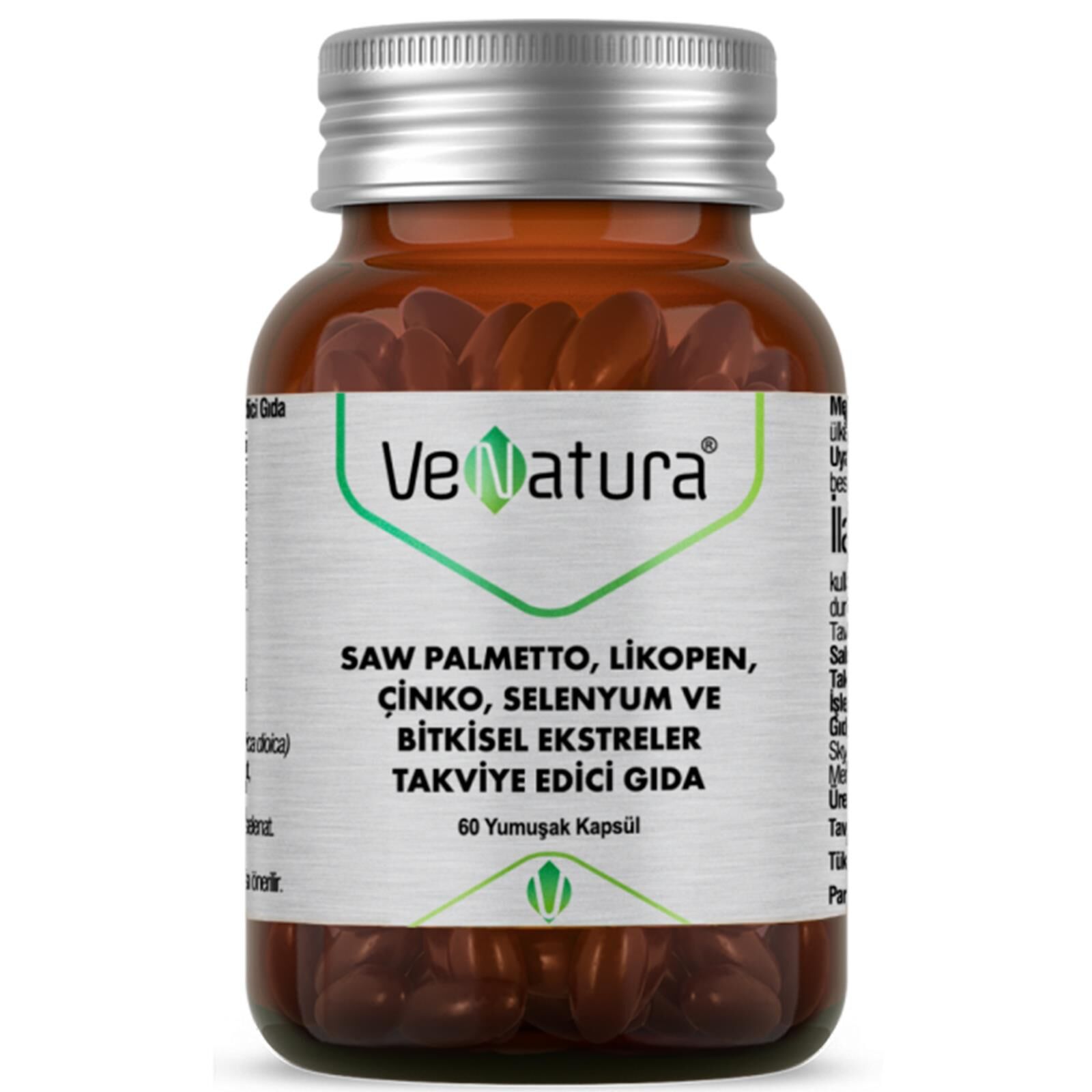 Venatura Saw Palmetto Likopen Çinko Selenyum Ve Bitkisel Ekstreler 60 Kapsül