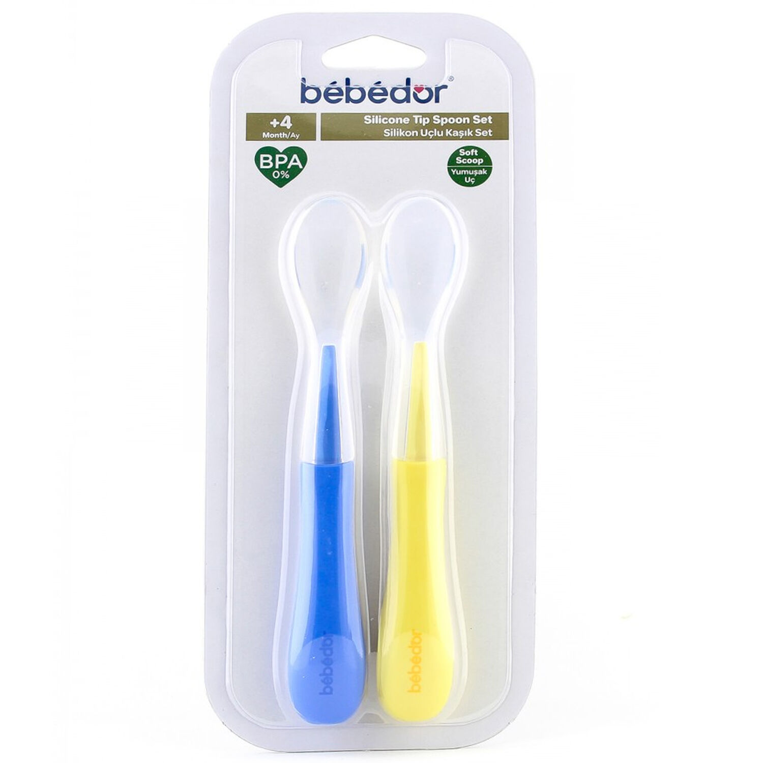 Bebedor 2 li Silikon Uçlu Kaşık 4+ Ay Mavi