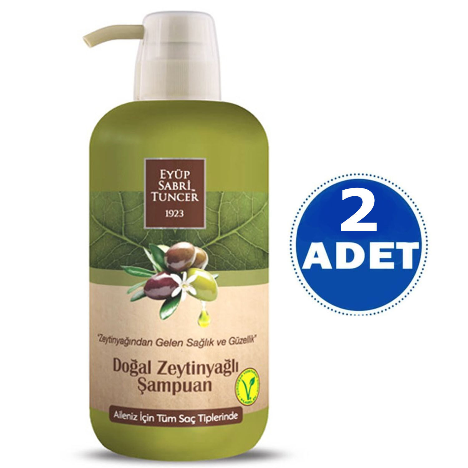 Eyüp Sabri Tuncer Doğal Zeytinyağlı Şampuan 600 ml 2 ADET