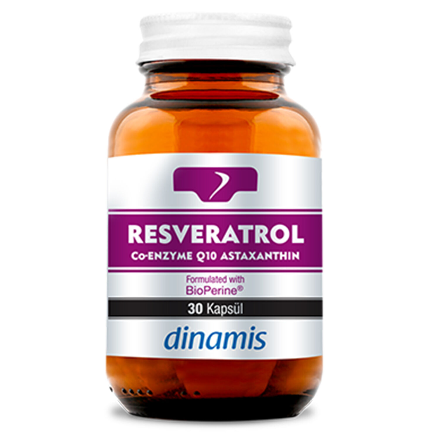 Dinamis Resveratrol Co-Enzyme Q10 Astaxanthin Takviye Edici Gıda 30 Kapsül