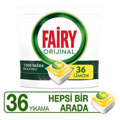 Fairy Hepsi Bir Arada Limon Kokulu Bulaşık Makinesi Kapsülü 36 lı 5 ADET