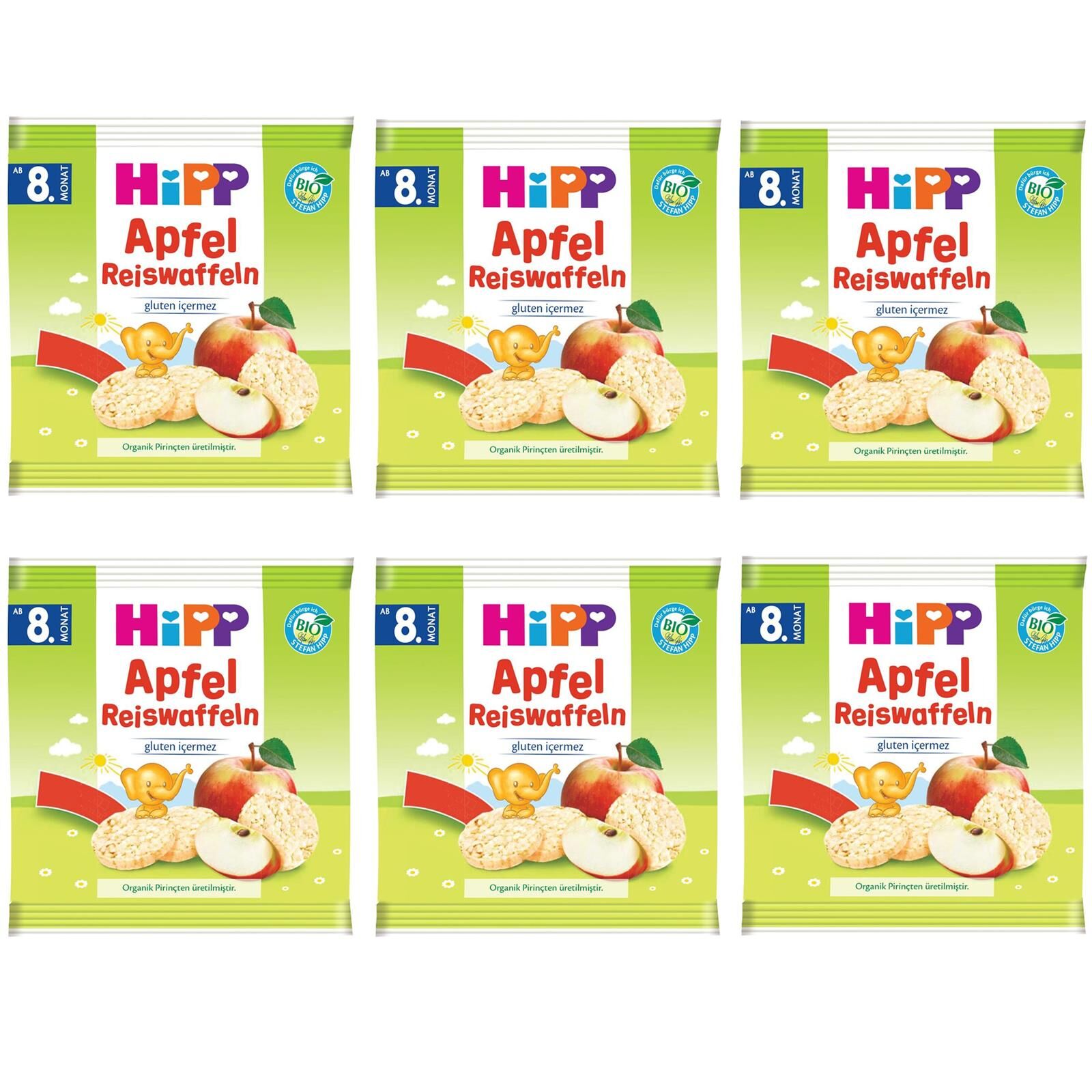 Hipp Organik Elmalı Pirinçli Bebek Gofreti 30 gr 6 ADET