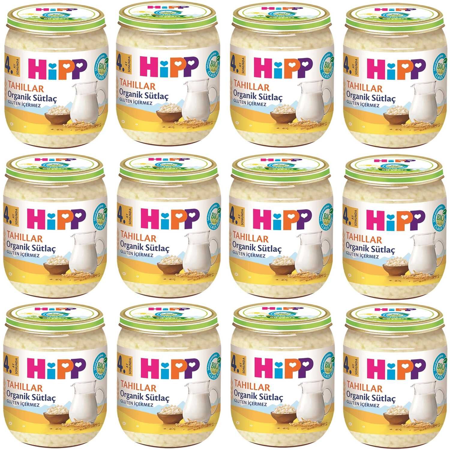 Hipp Kavanoz Maması Organik Sütlaç 125 gr 12 ADET