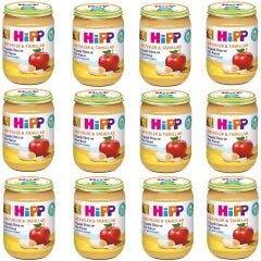 Hipp Kavanoz Maması Organik Elma Ve Muz Püresi 190 gr 12 ADET