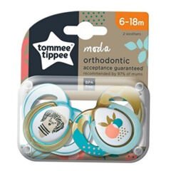 Tommee Tippee Moda Ortodontik 2'li Emzik 6-18 Ay Desenli