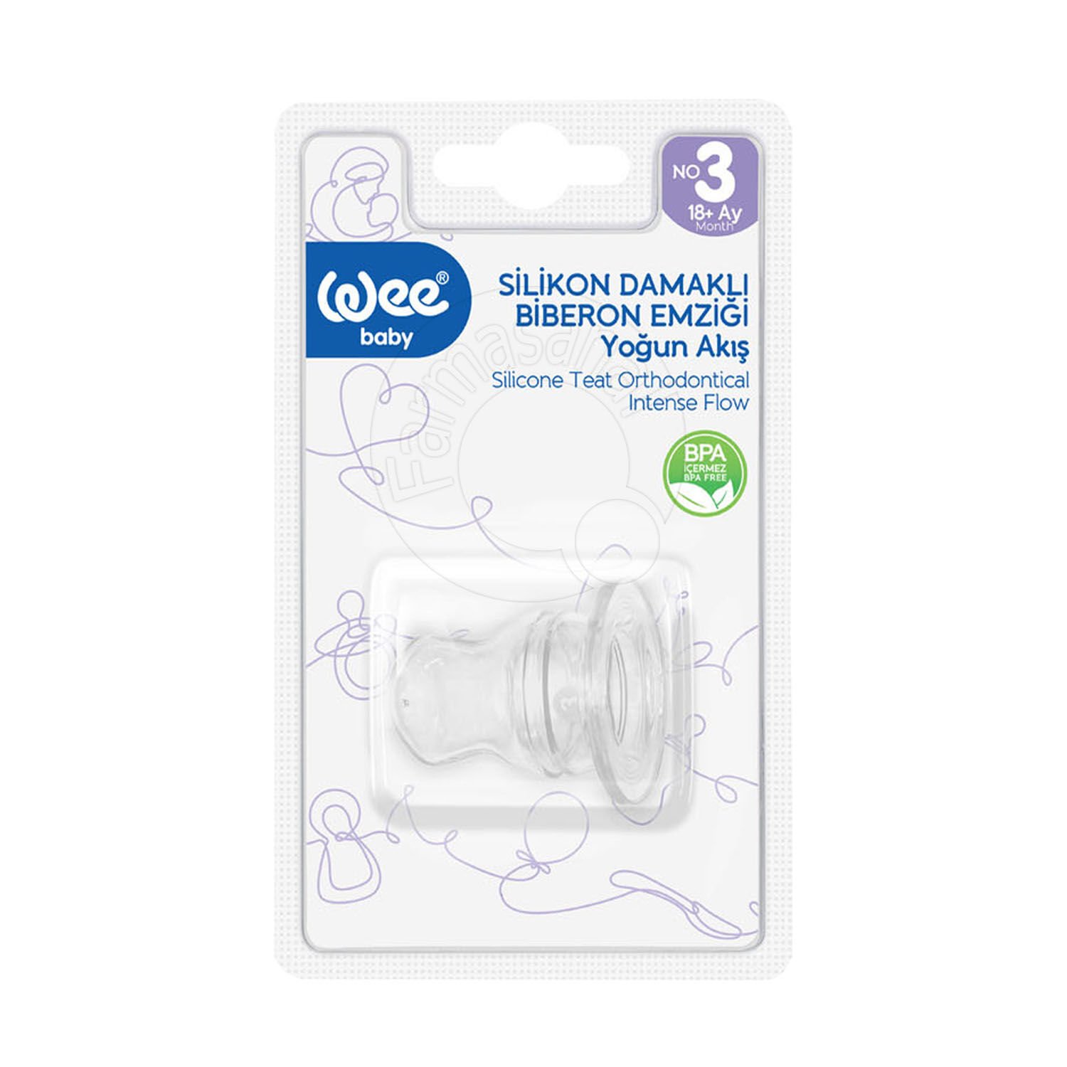 Wee Baby Silikon Damaklı No 3 Biberon Emziği Yoğun Akış