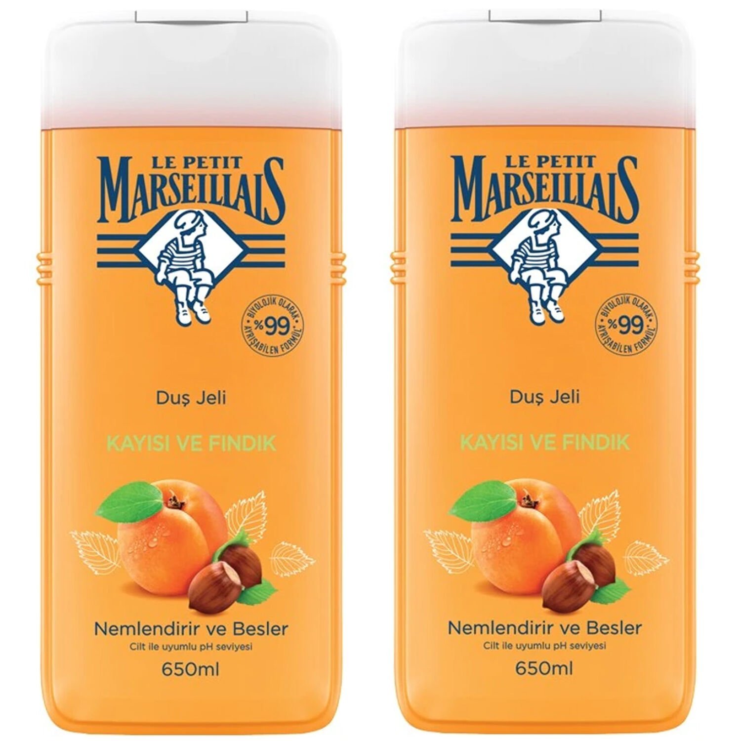 Le Petit Marseillais Kayısı Ve Fındık Özlü Duş Jeli 650 ml 2 ADET