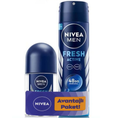 Nivea Men Erkek Sprey Deodorant Fresh Active 150 ml + Roll-On 25 ml