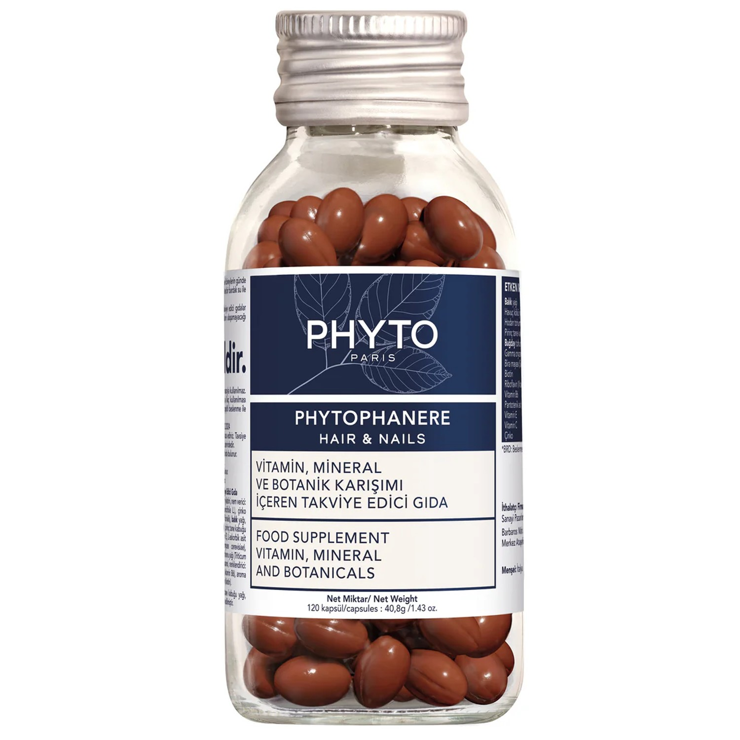 Phyto Phytophanere Vitamin Mineral ve Botanik Karışımı İçeren Takviye Edici Gıda 120 Kapsül