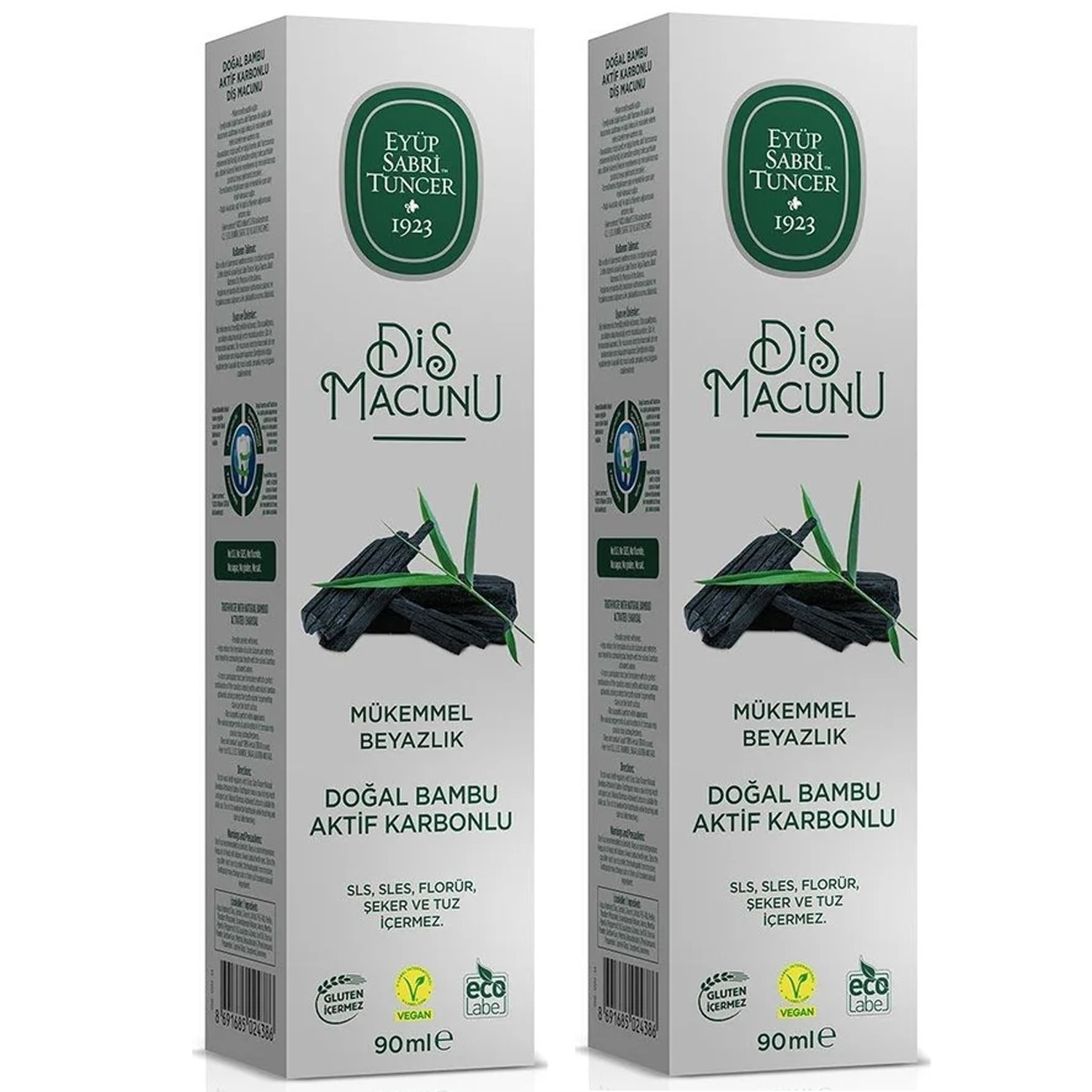 Eyüp Sabri Tuncer Doğal Bambu Aktif Karbonlu Beyazlatıcı Diş Macunu 90 ml 2 ADET