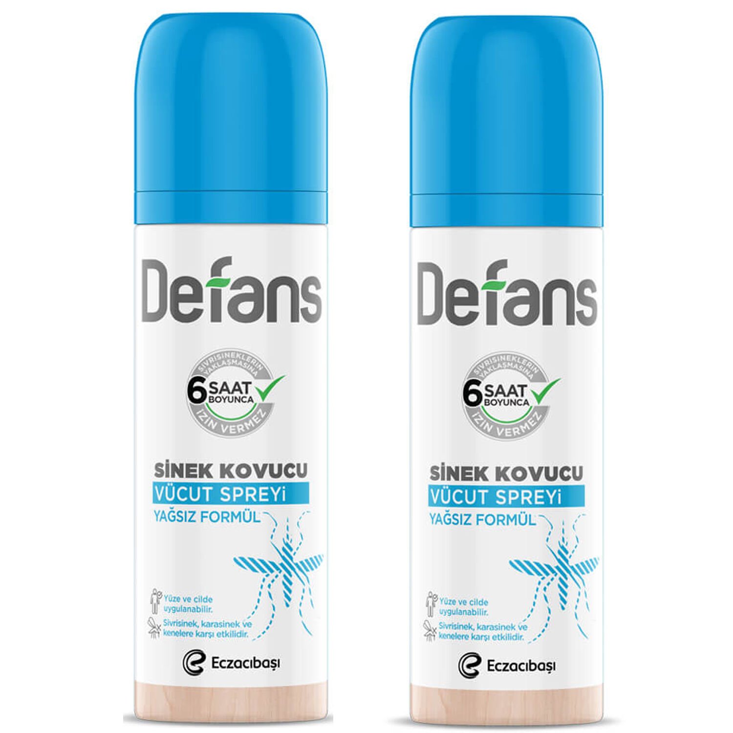 Defans Sinek Kovucu Vücut Spreyi Yağsız Formül 100 ml 2 ADET