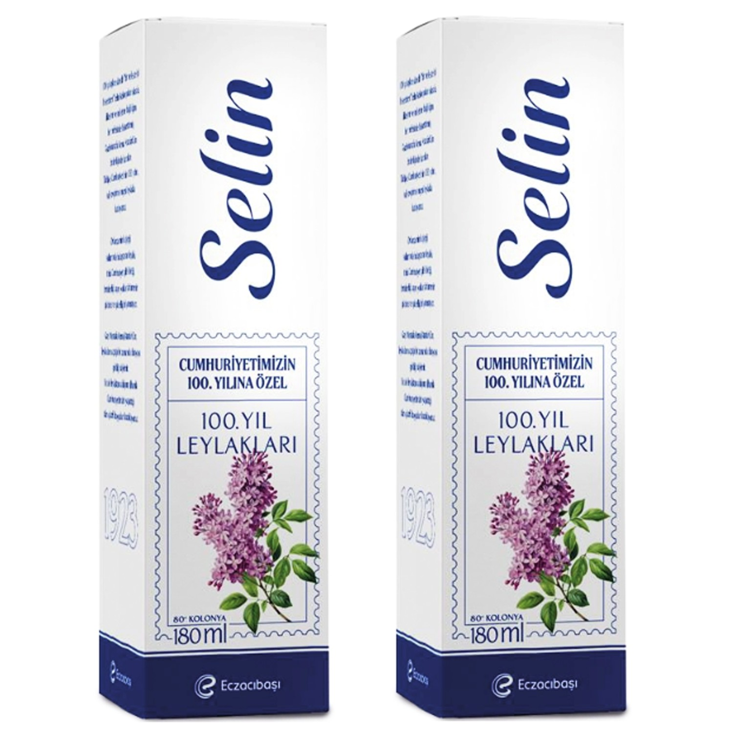 Selin Leylak 180 ml Cam Kolonya Cumhuriyetin 100. Yılına Özel 2 ADET