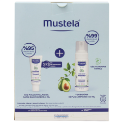 Mustela Konak Önleyici Yenidoğan Köpük Şampuanı 150 ml + Saç Pullanma Karşıtı Krem 40 ml Kofre