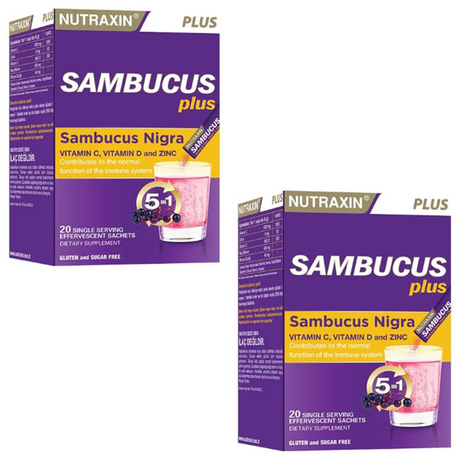Nutraxin Sambucus Plus Nigra 20 Efervesan Saşe 2 ADET
