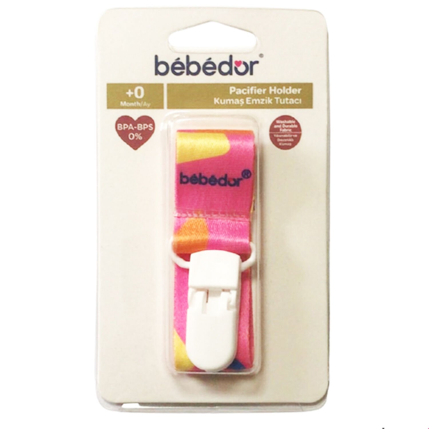Bebedor Kumaş Emzik Tutacı +0 Ay Pembe