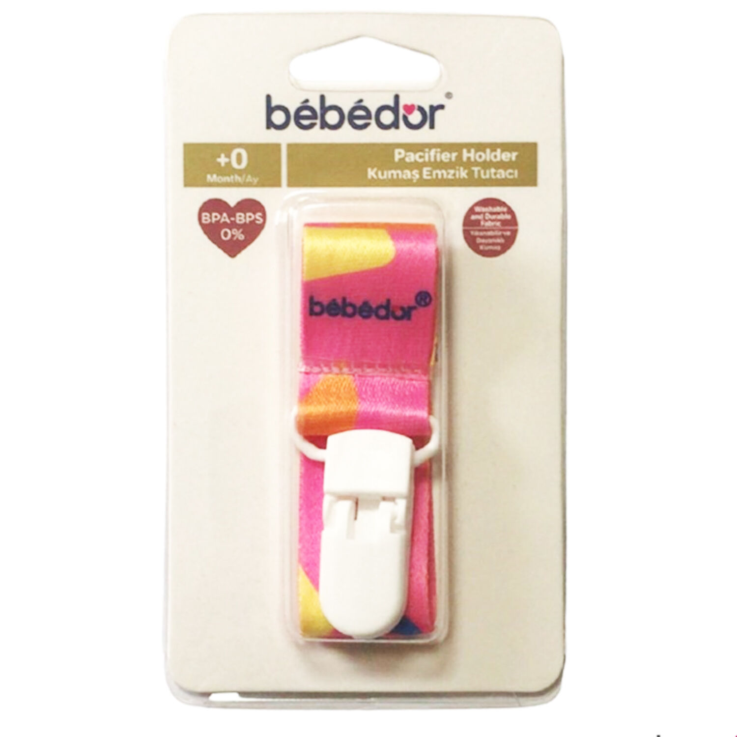 Bebedor Kumaş Emzik Tutacı +0 Ay Pembe