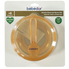 Bebedor Vakumlu Tabak Ve Kaşık Seti Sarı