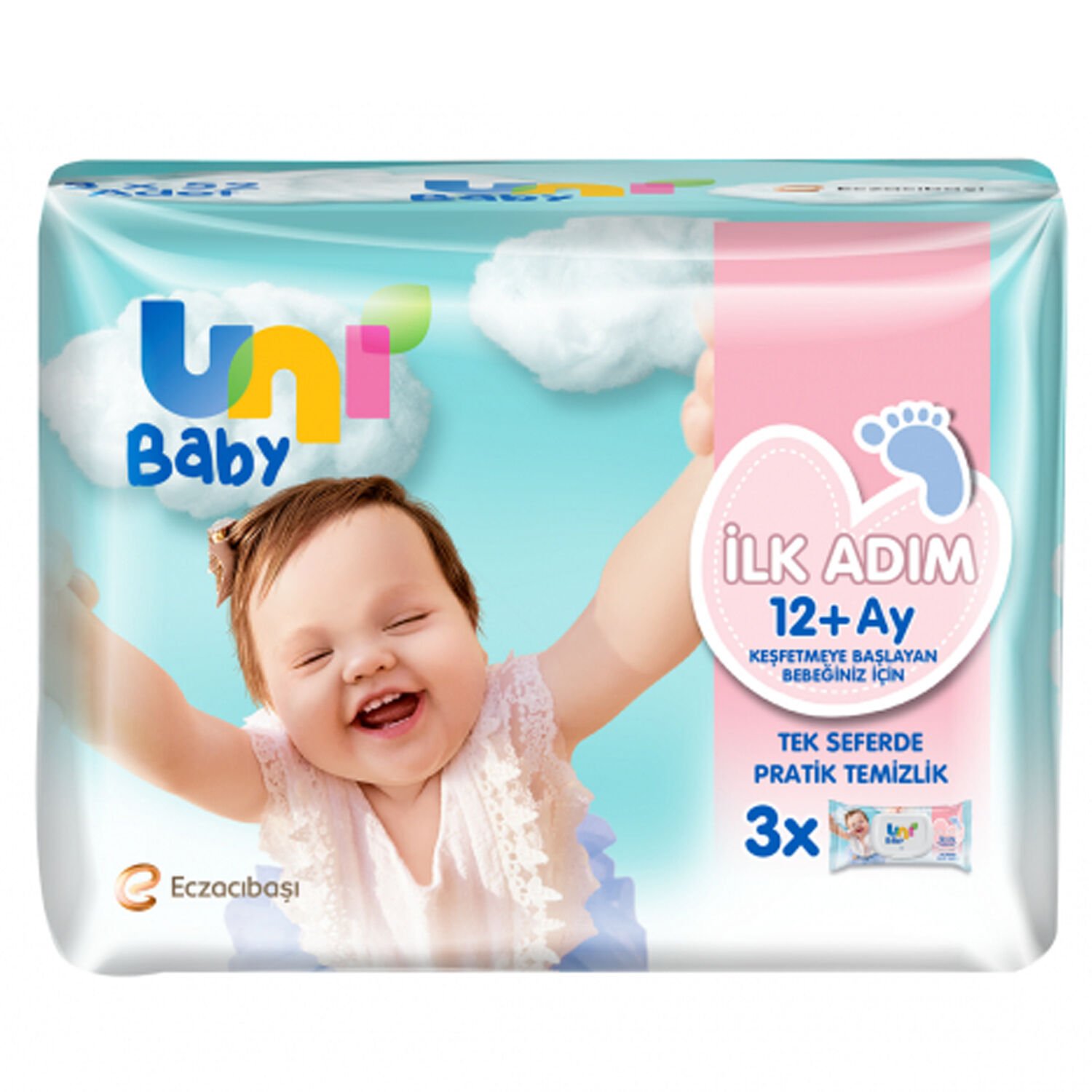 Uni Baby İlk Adım Islak Mendil 3 x 52'li