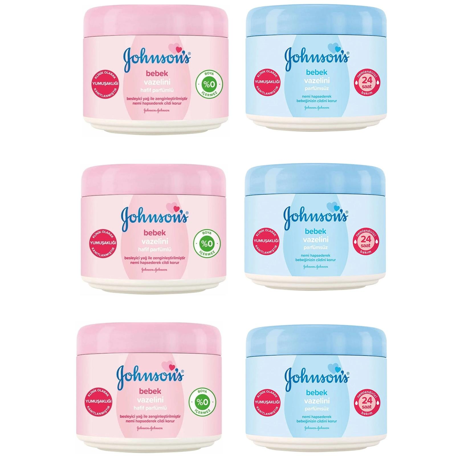 Johnsons Baby Parfümsüz Vazelin 100 ml 3 ADET + Parfümlü Vazelin 100 ml 3 ADET