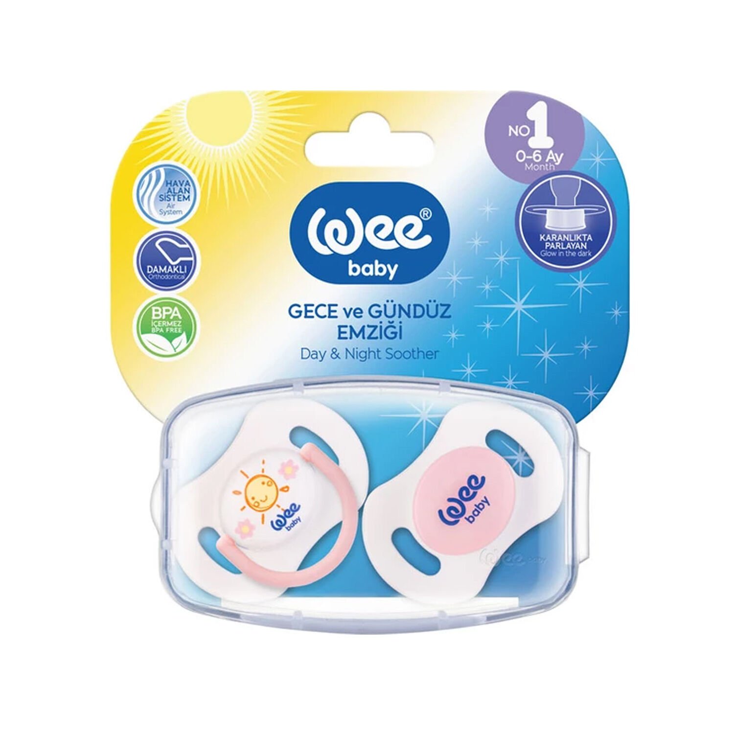 Wee Baby 152 Gece Ve Gündüz No 1 0-6 Ay 2 li Emzik Pembe