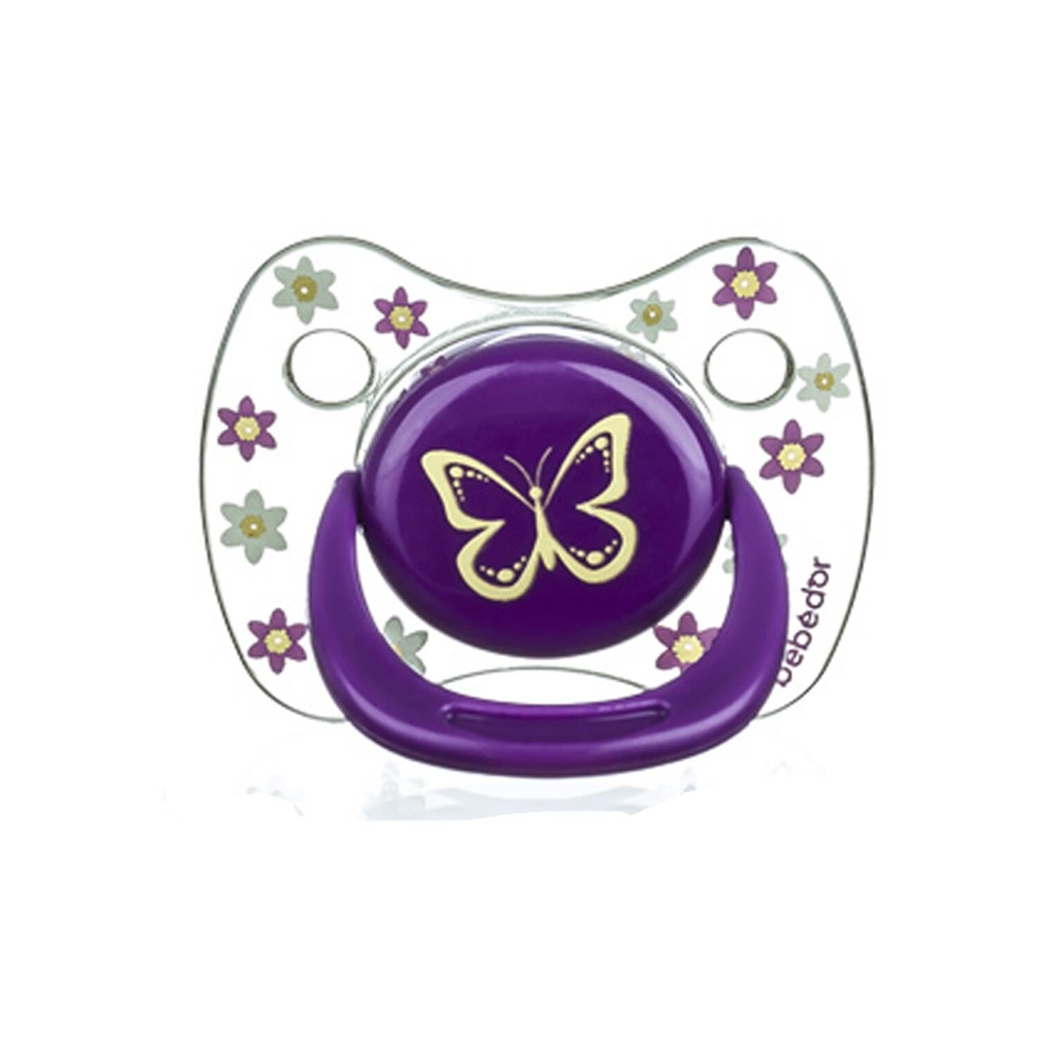Bebedor 171 Şeffaf Silikon Damaklı Emzik 0-6 Ay Mor