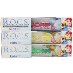 Rocs Kids 3-7 Yaş Arası Meyve Külahı Diş Macunu Ve Fırça Seti