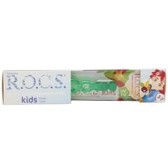 Rocs Kids 3-7 Yaş Arası Meyve Külahı Diş Macunu Ve Fırça Seti Kırmızı