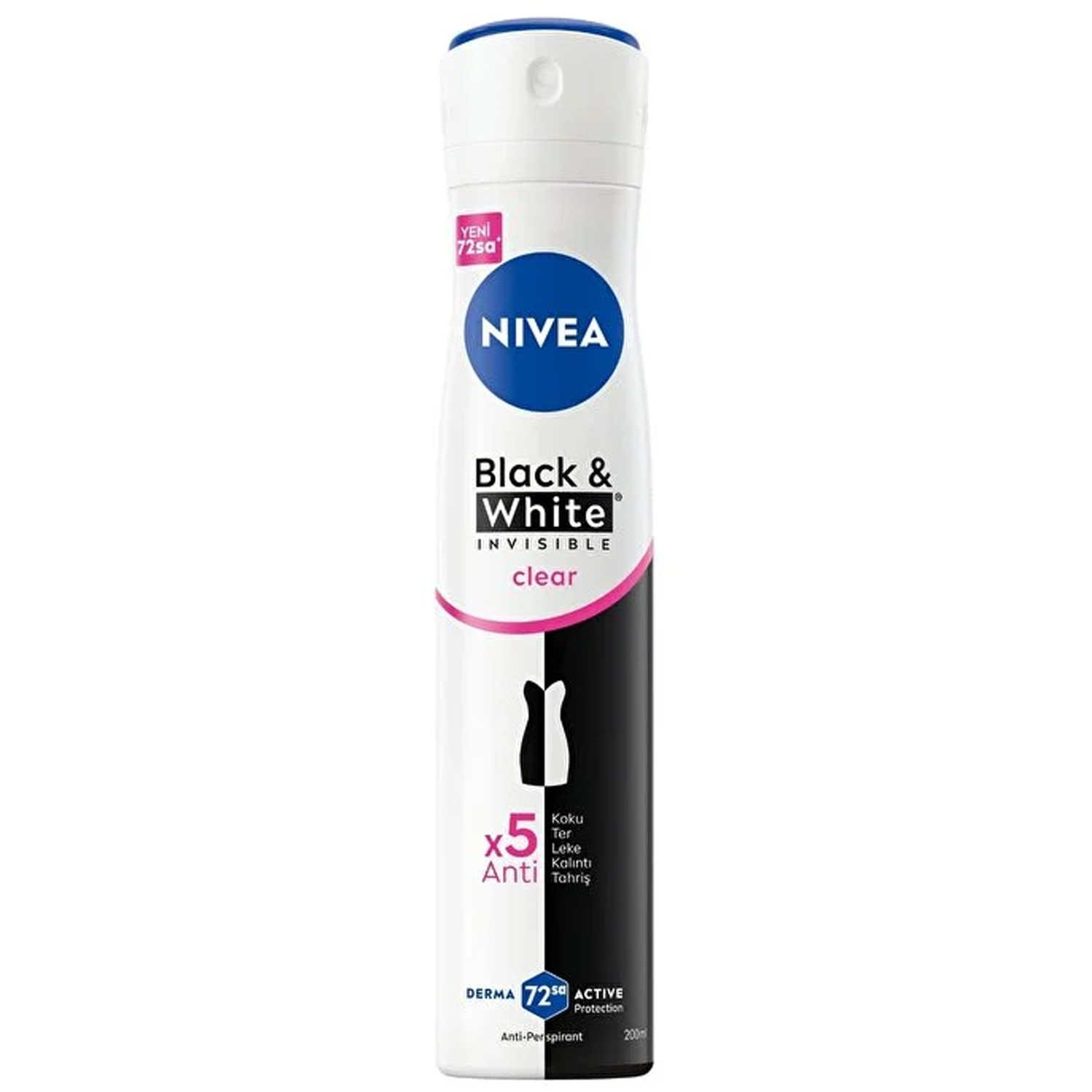 Nivea Black White Invisible Clear Kadın Sprey Deodorant 200 ml