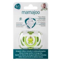 Mamajoo Saklama Kutulu Desenli Ortodontik Silikon Emzik 6+Ay Yeşil