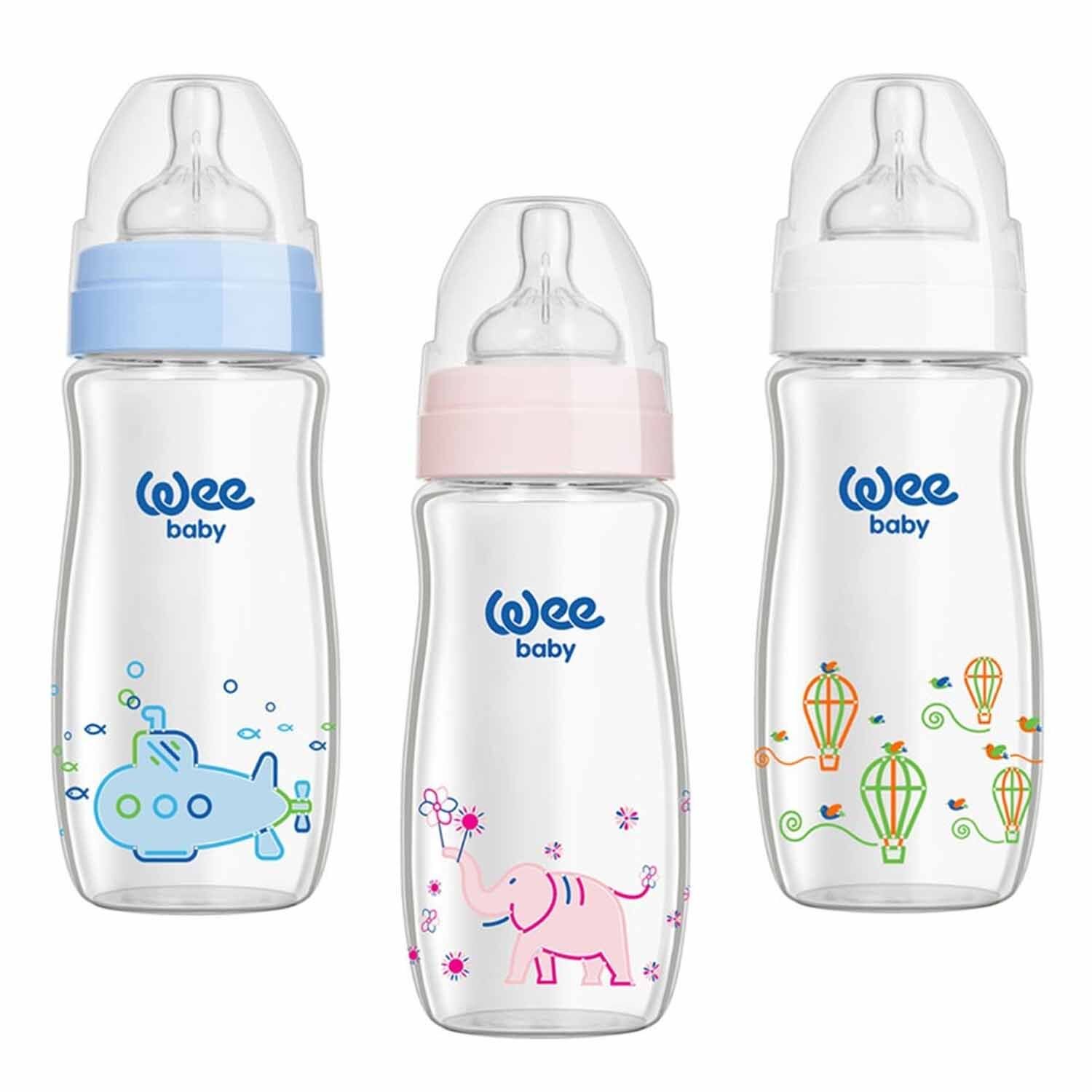 Wee Baby Klasik Plus Geniş Ağızlı Cam Biberon 280 ml