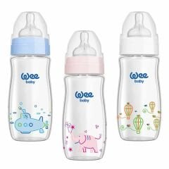 Wee Baby Klasik Plus Geniş Ağızlı Cam Biberon 280 ml