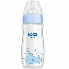 Wee Baby Klasik Plus Geniş Ağızlı Cam Biberon 280 ml Pembe