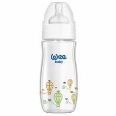 Wee Baby Klasik Plus Geniş Ağızlı Cam Biberon 280 ml Beyaz