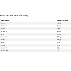 Evovit Kids Multi Gummies 60 Çiğnenebilir Jel Form