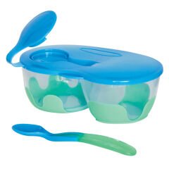 Bebedor 2 Bölmeli Tabak Ve Kaşık Seti 6+ Ay Mavi