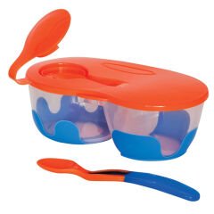 Bebedor 2 Bölmeli Tabak Ve Kaşık Seti 6+ Ay Turuncu