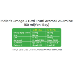 Möllers Omega 3 Tutti Frutti Aromalı Balık Yağı 150 ml
