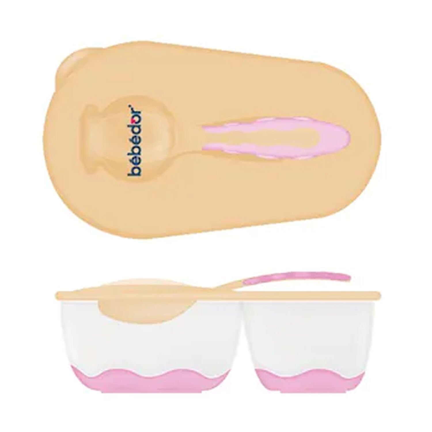 Bebedor 2 Bölmeli Tabak Ve Kaşık Seti 6+ Ay Sarı