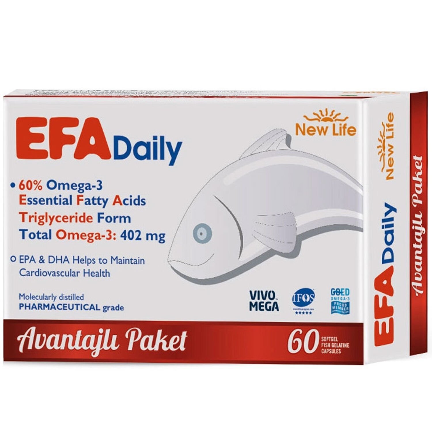 New Life Efa Daily Balık Yağı 60 Kapsül